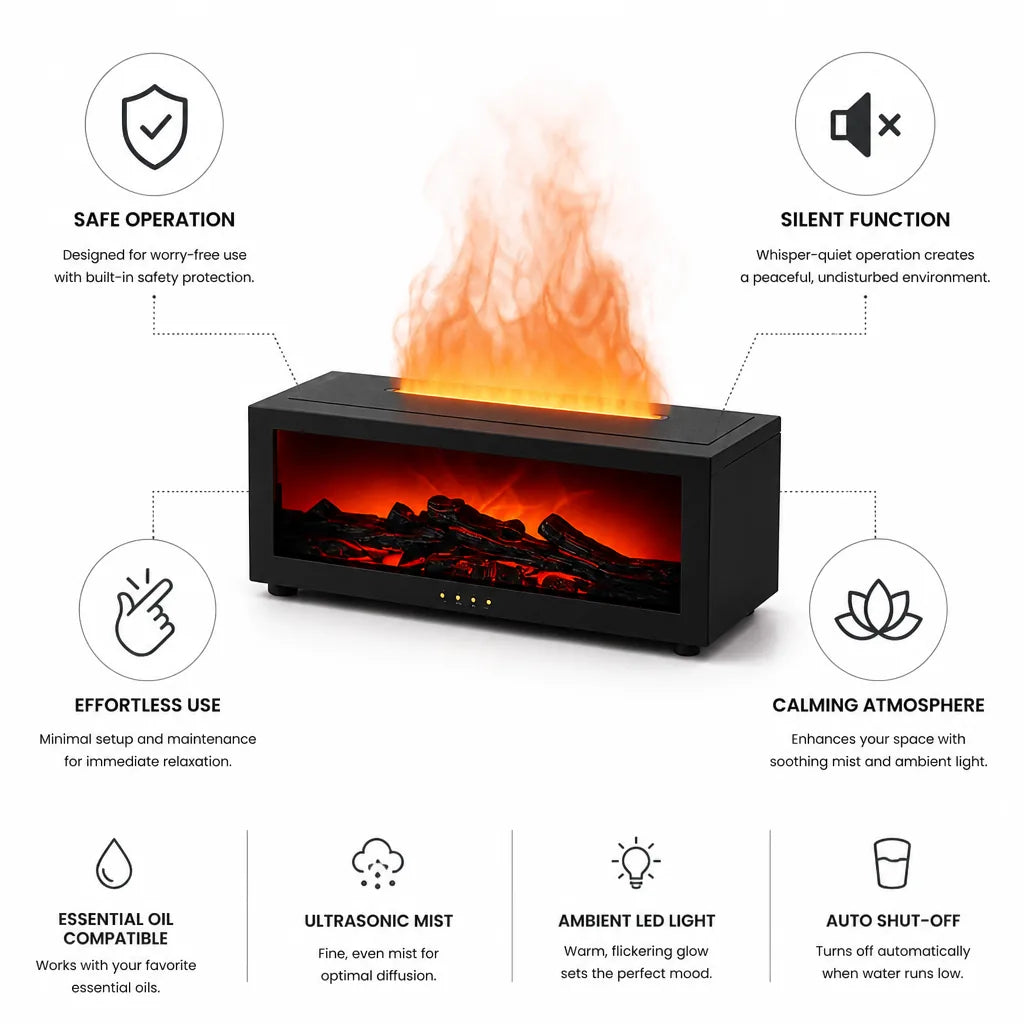 Essential Oil Diffuser Silent Ultrasonic Calming Mist