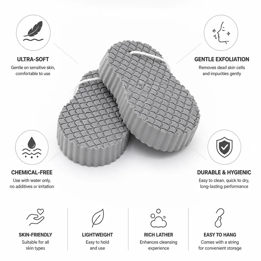 Exfoliating Sponge Ultra-Soft For Sensitive Skin Set of 2