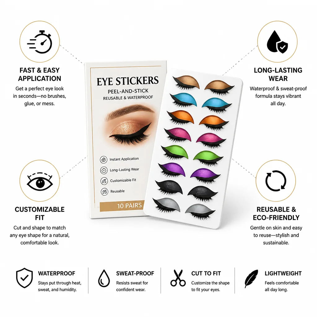 Eye Stickers Peel-And-Stick Reusable & Waterproof
