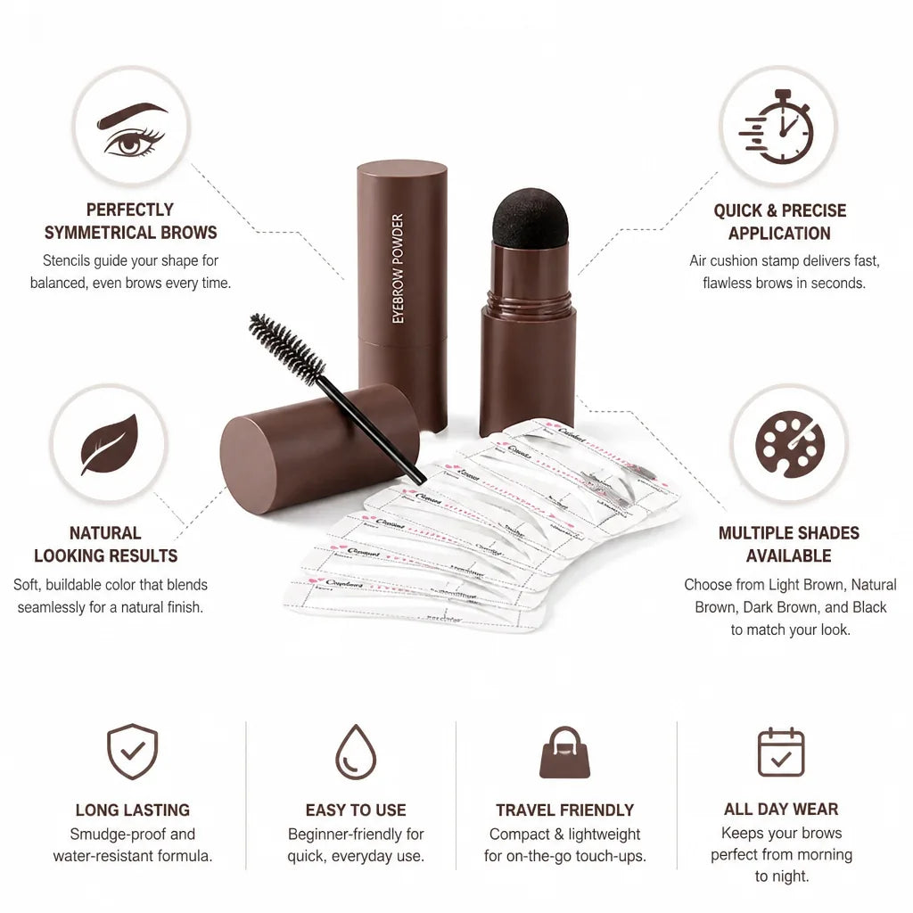 Eyebrow Stamp Kit Air Cushion Stamp & Symmetry Stencils