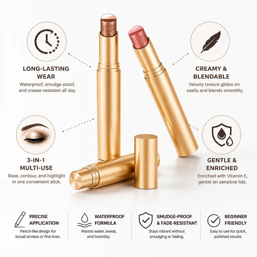 Eyeshadow Stick 3-In-1 Creamy Blendable Waterproof