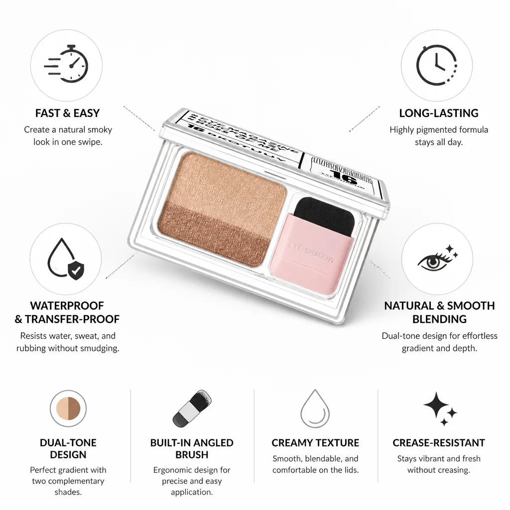 Eyeshadow Stick Dual-Tone Angled Brush Waterproof