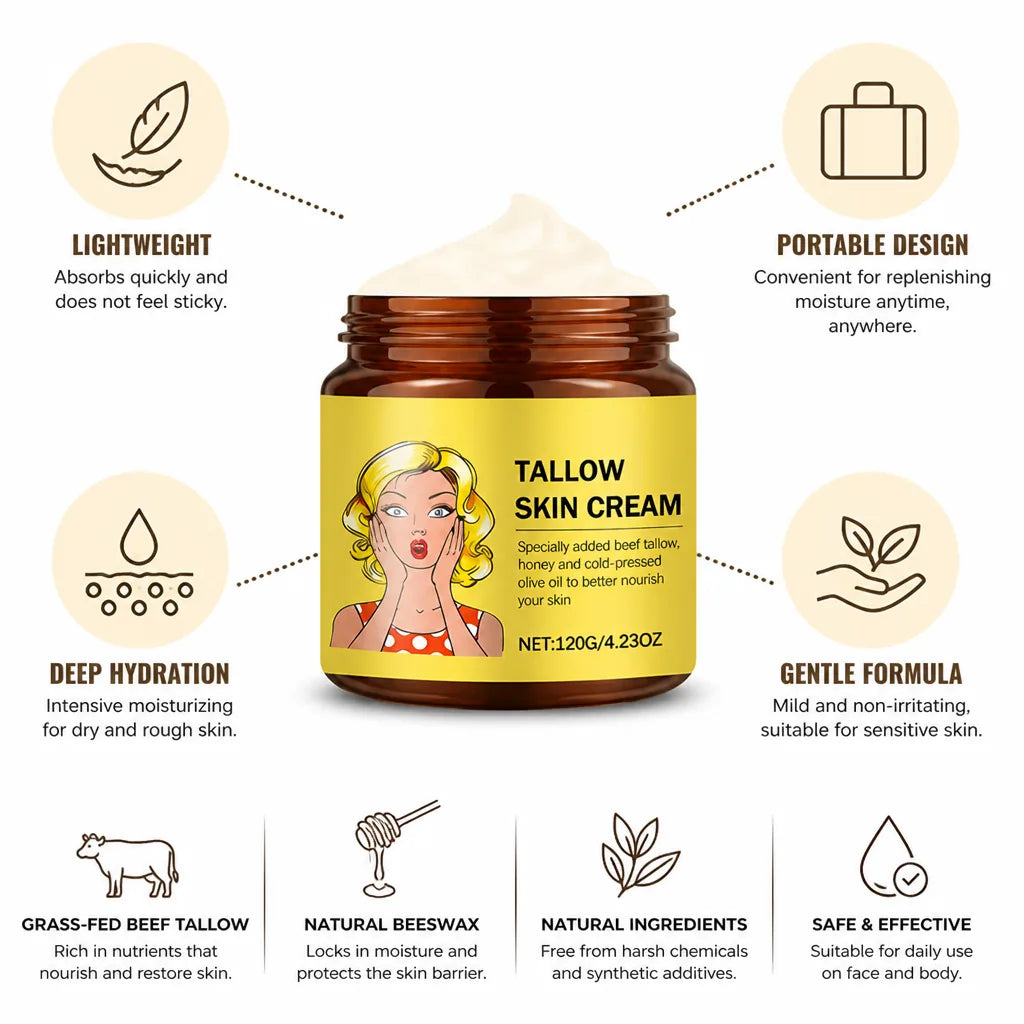 Face & Body Moisturizer Deep Hydration Tallow & Beeswax
