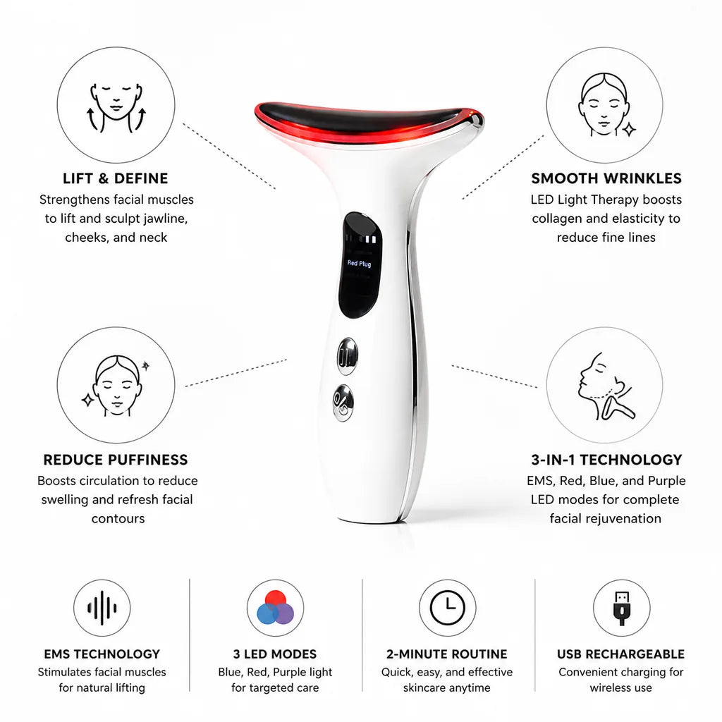 Face Lift Device EMS & LED Jawline Contouring