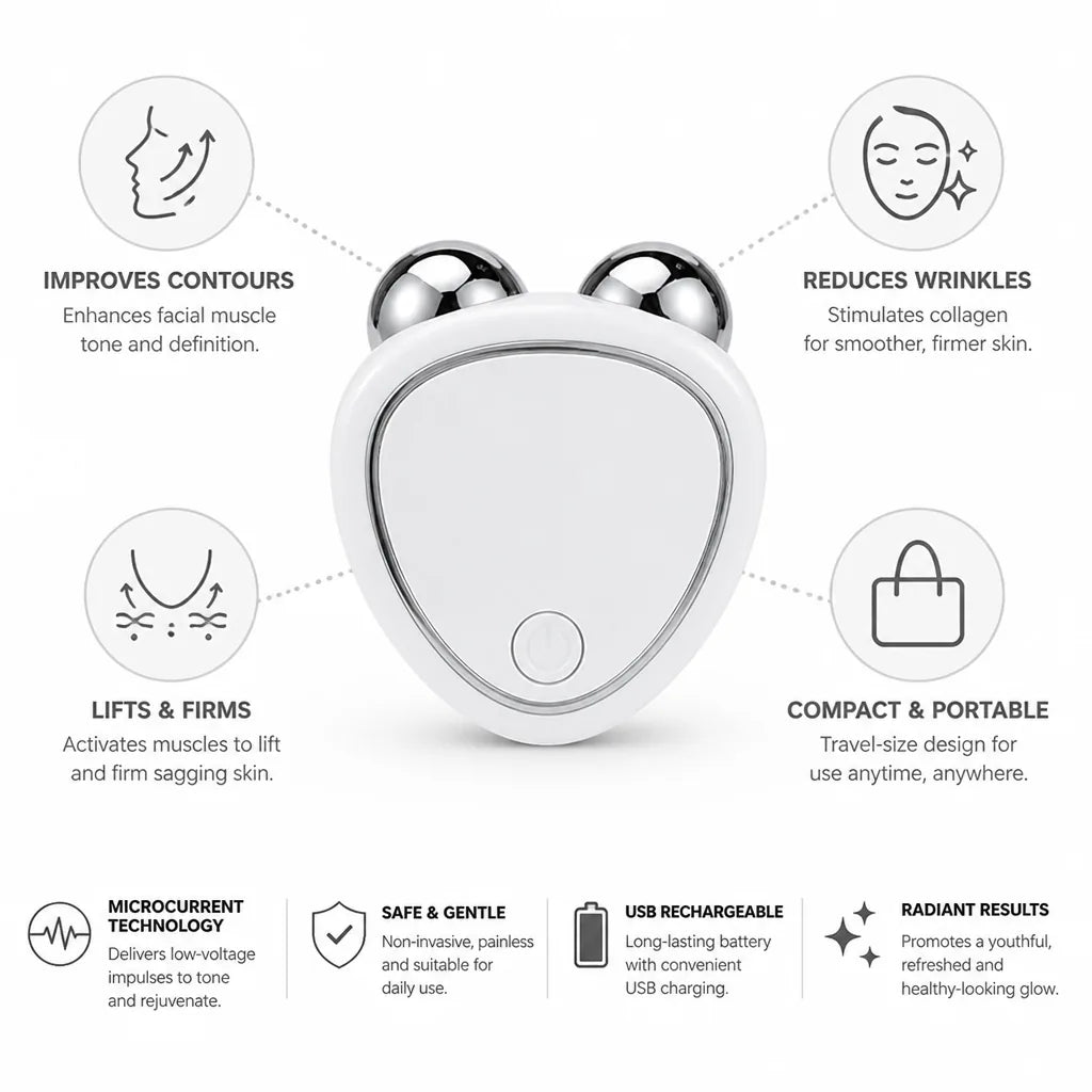 Facial Roller Microcurrent Firming & Toning Travel Size