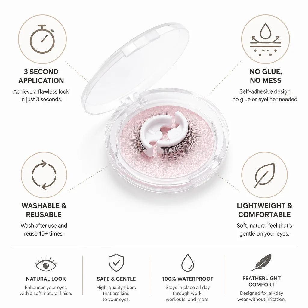 False Eyelashes Self-Adhesive Washable & Reusable
