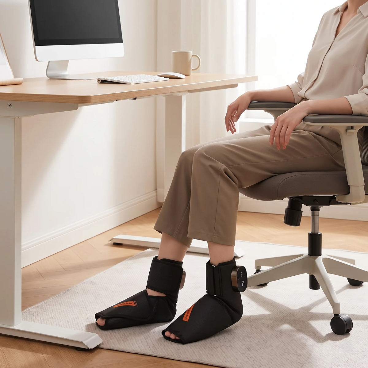 Foot & Ankle Massager Cordless Heated Air Compression Pair