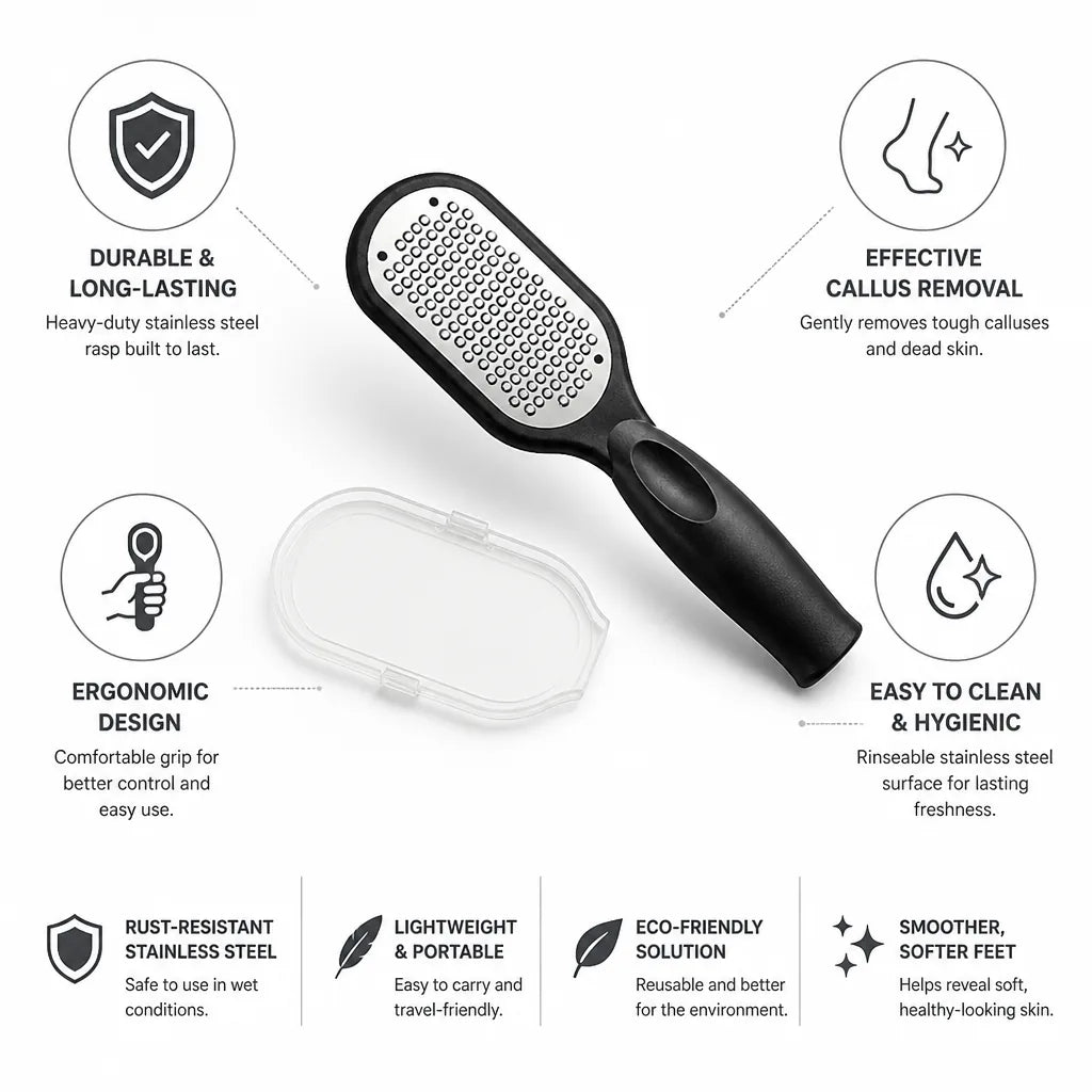 Foot Callus Remover Stainless Steel Rasp Ergonomic Handle