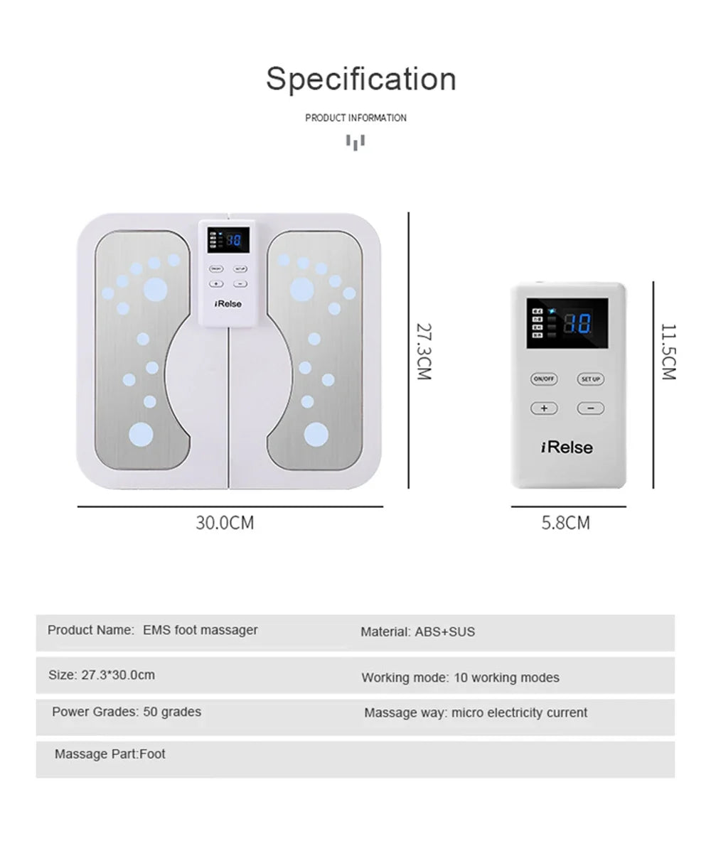 Foot Massager Mat EMS & TENS 3 Heat Levels