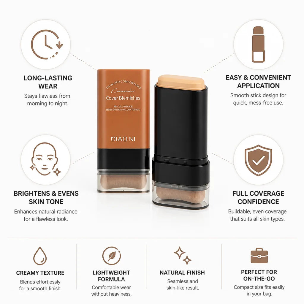 Foundation Stick & Concealer Long-Wear Creamy Coverage