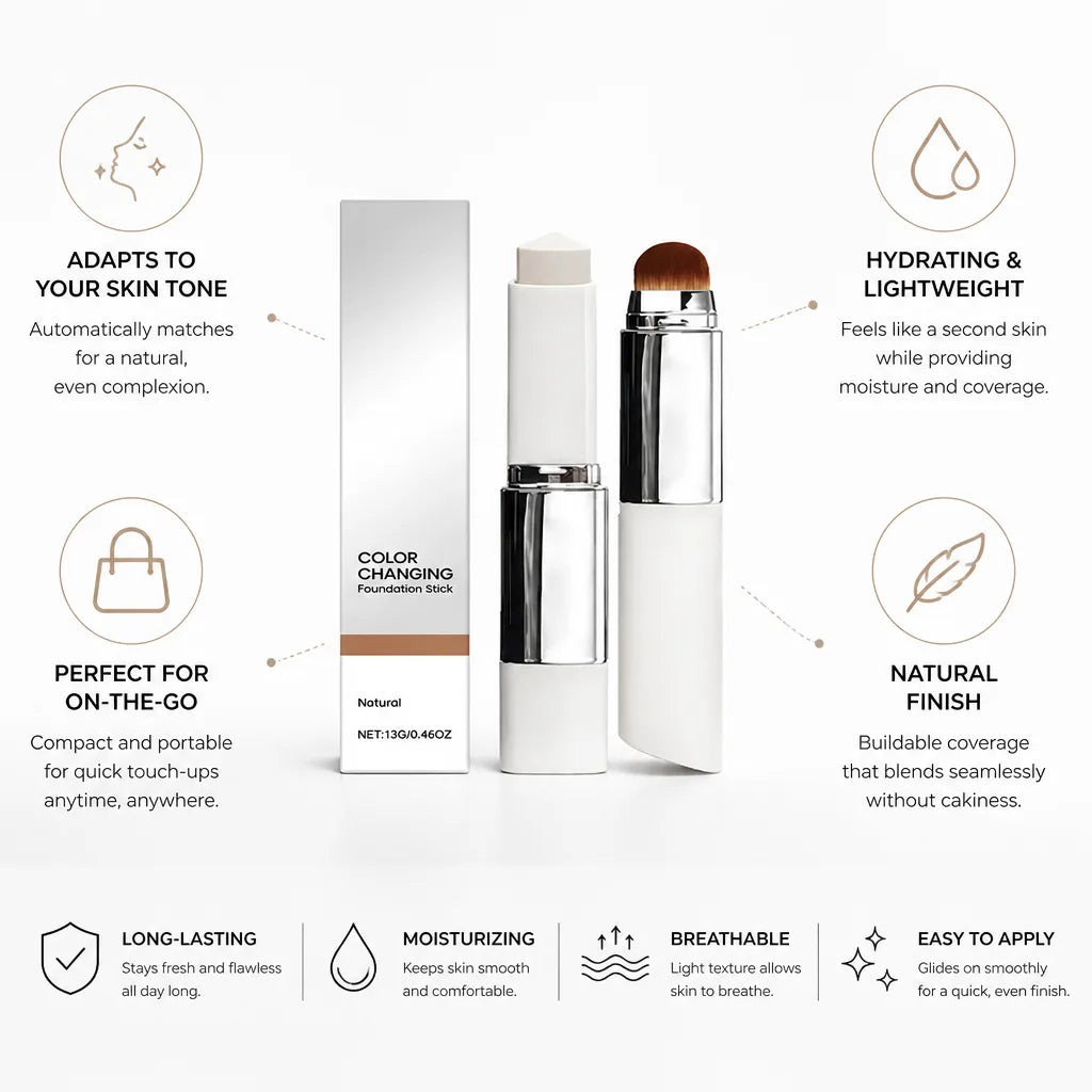 Foundation Stick Shade-Adaptive Lightweight & Hydrating