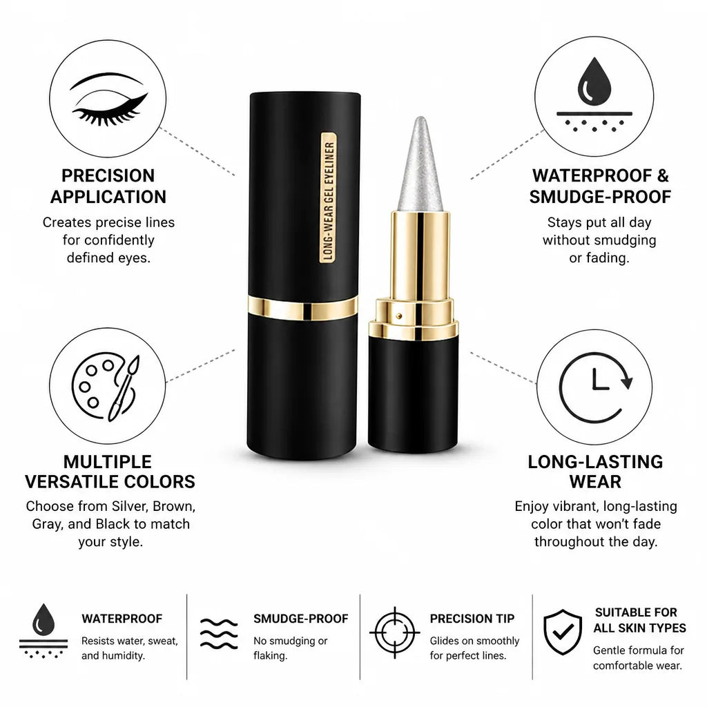 Gel Eyeliner Waterproof & Smudge-Proof Precision Tip