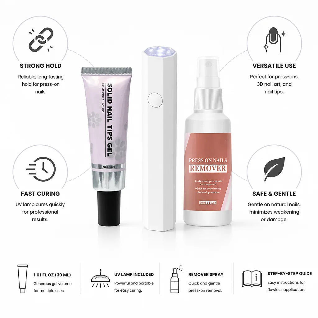 Gel Nail Kit Strong Hold & UV Lamp