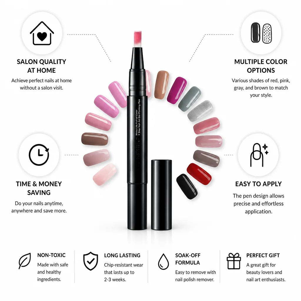 Gel Nail Polish Set Salon-Quality Soak-Off 4-Piece