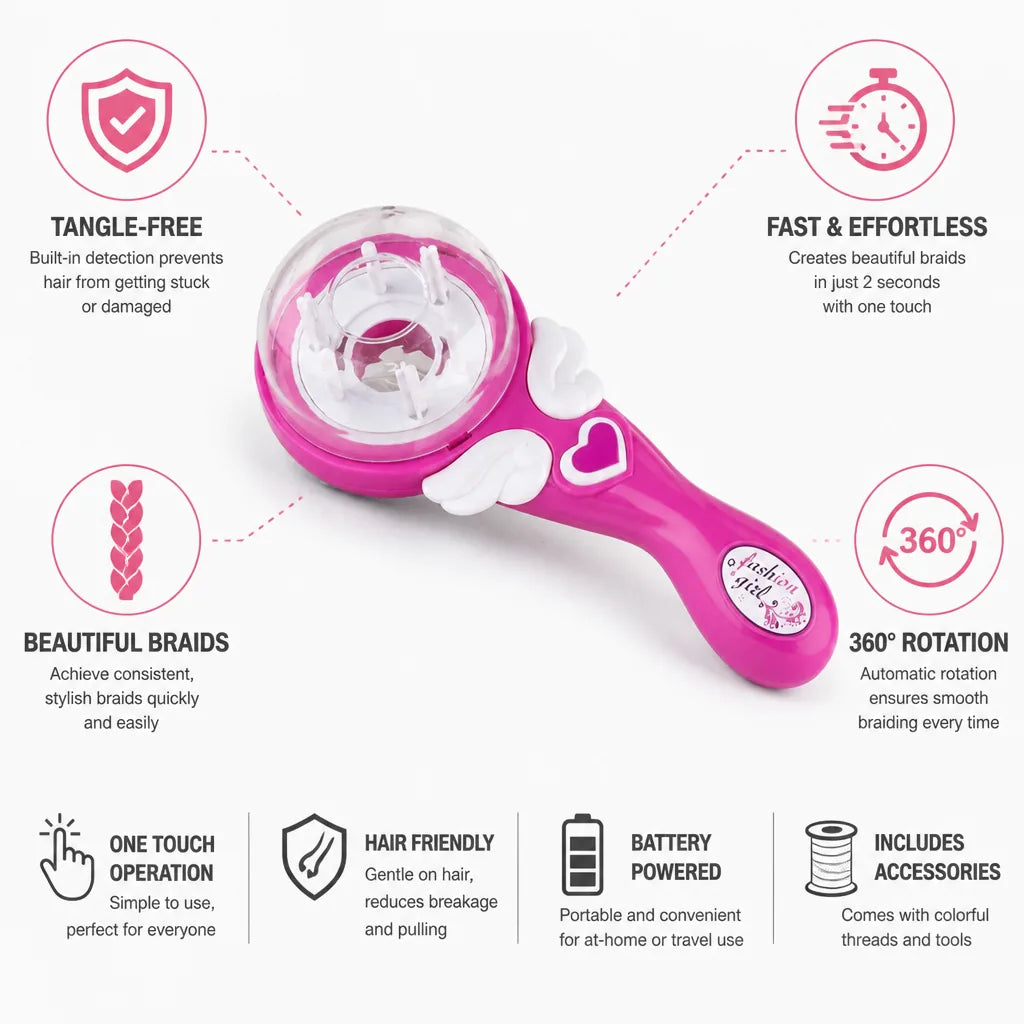 Hair Braider Automatic 360 Degree Tangle-Free
