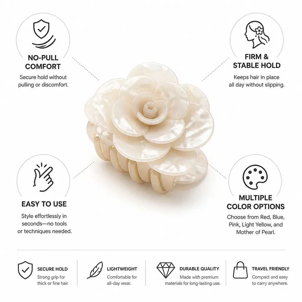 Hair Clip Mother Of Pearl No-Pull Hold