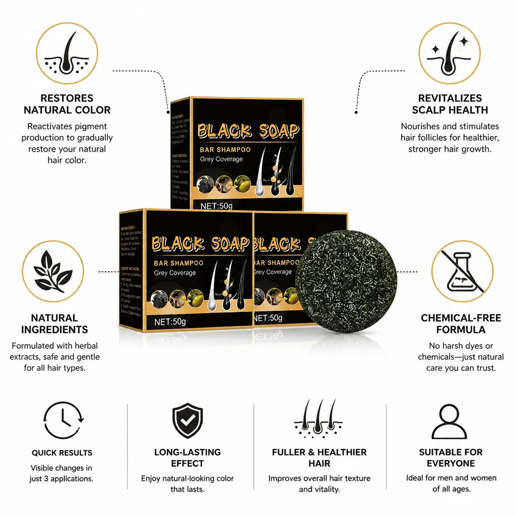 Hair Color Restorer Natural Ingredients Set Of 3