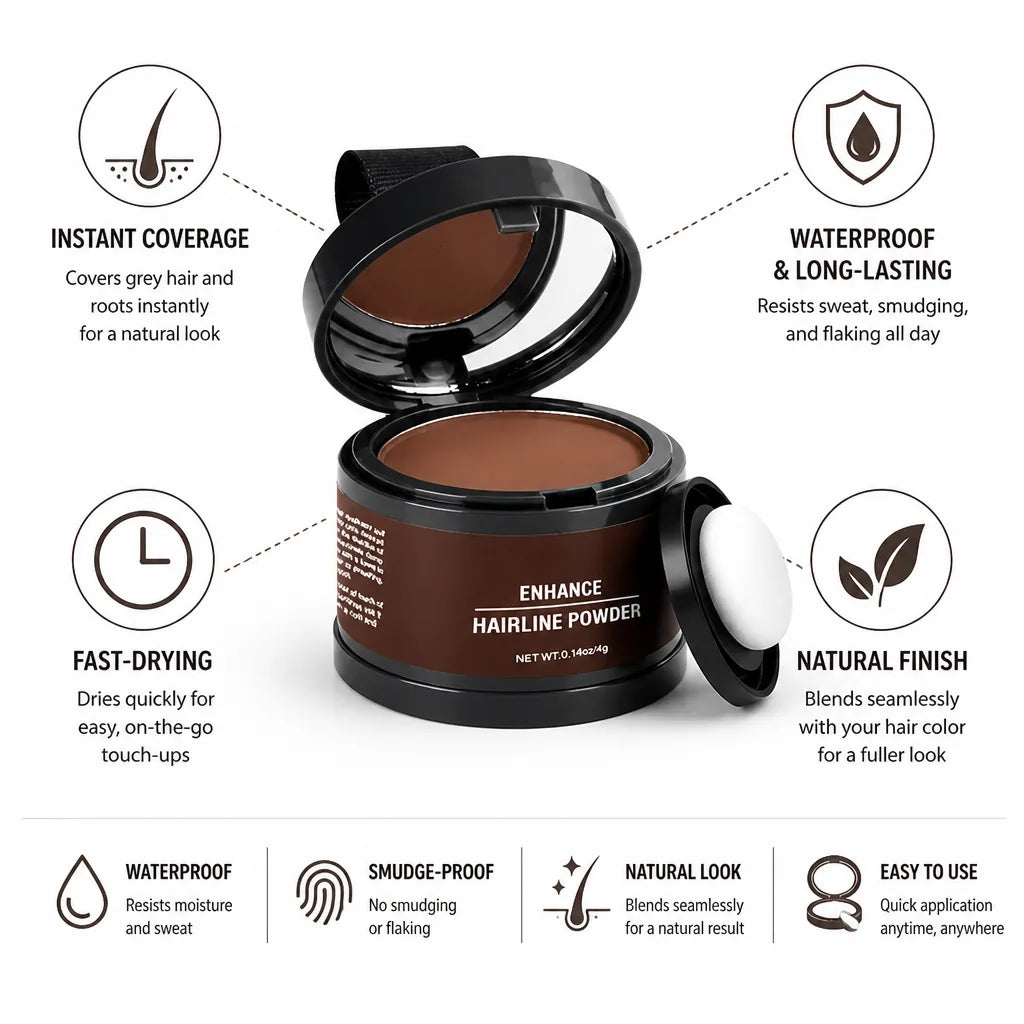 Hair Concealer Powder Fast-Drying & Waterproof Natural-Look 2 Pack