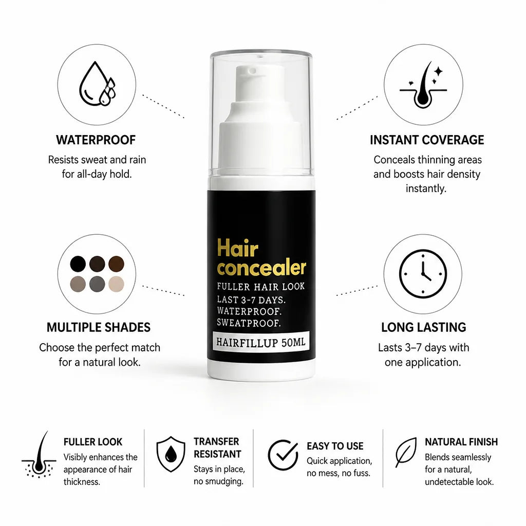 Hair Concealer Waterproof Natural-Looking Coverage Multiple Shades
