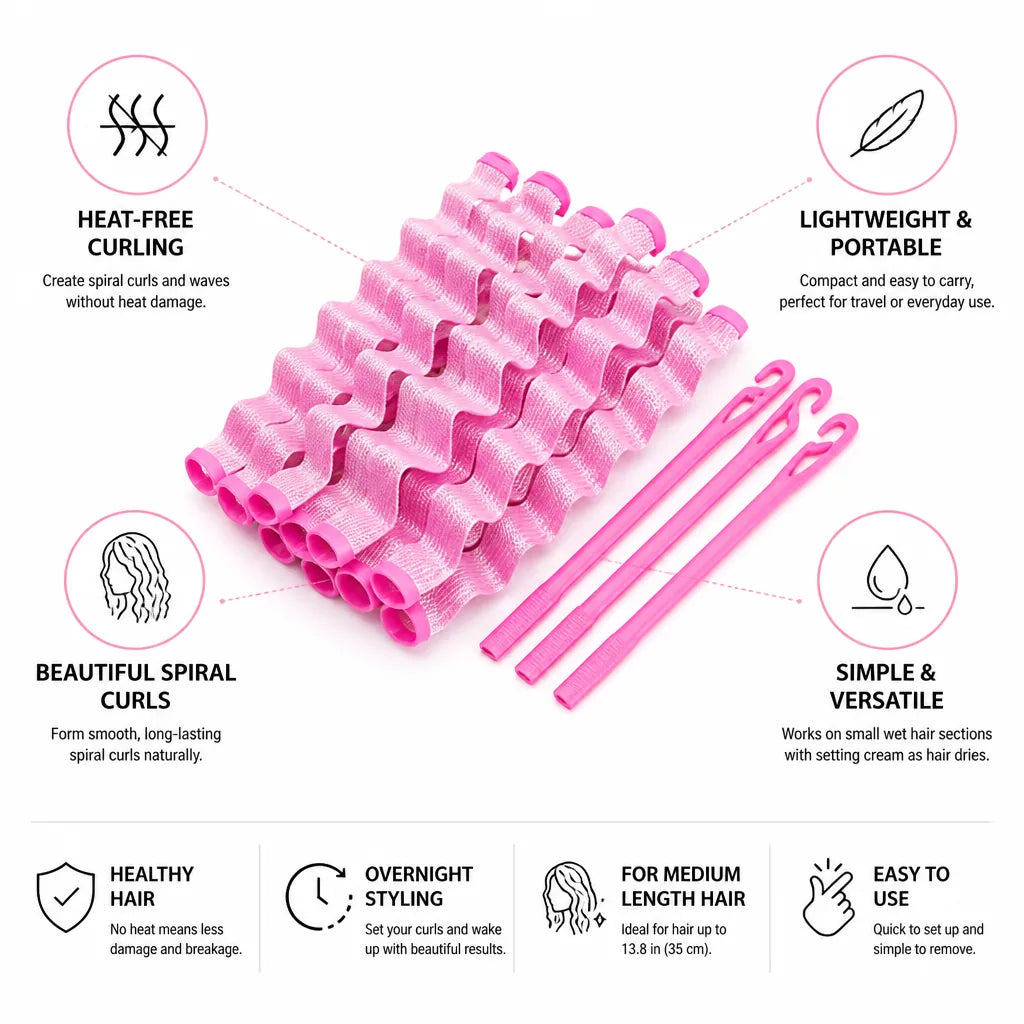 Hair Curlers No-Heat Spiral 45cm