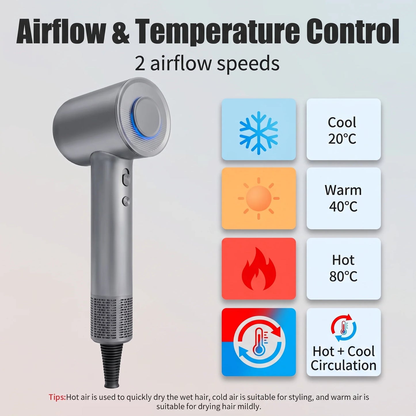 Hair Dryer High-Speed Brushless Motor Magnetic Styling Nozzle