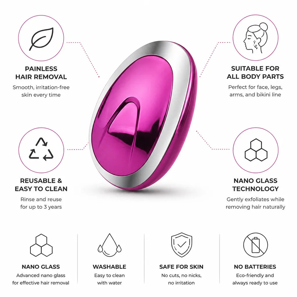 Hair Eraser Painless Nano Glass Reusable