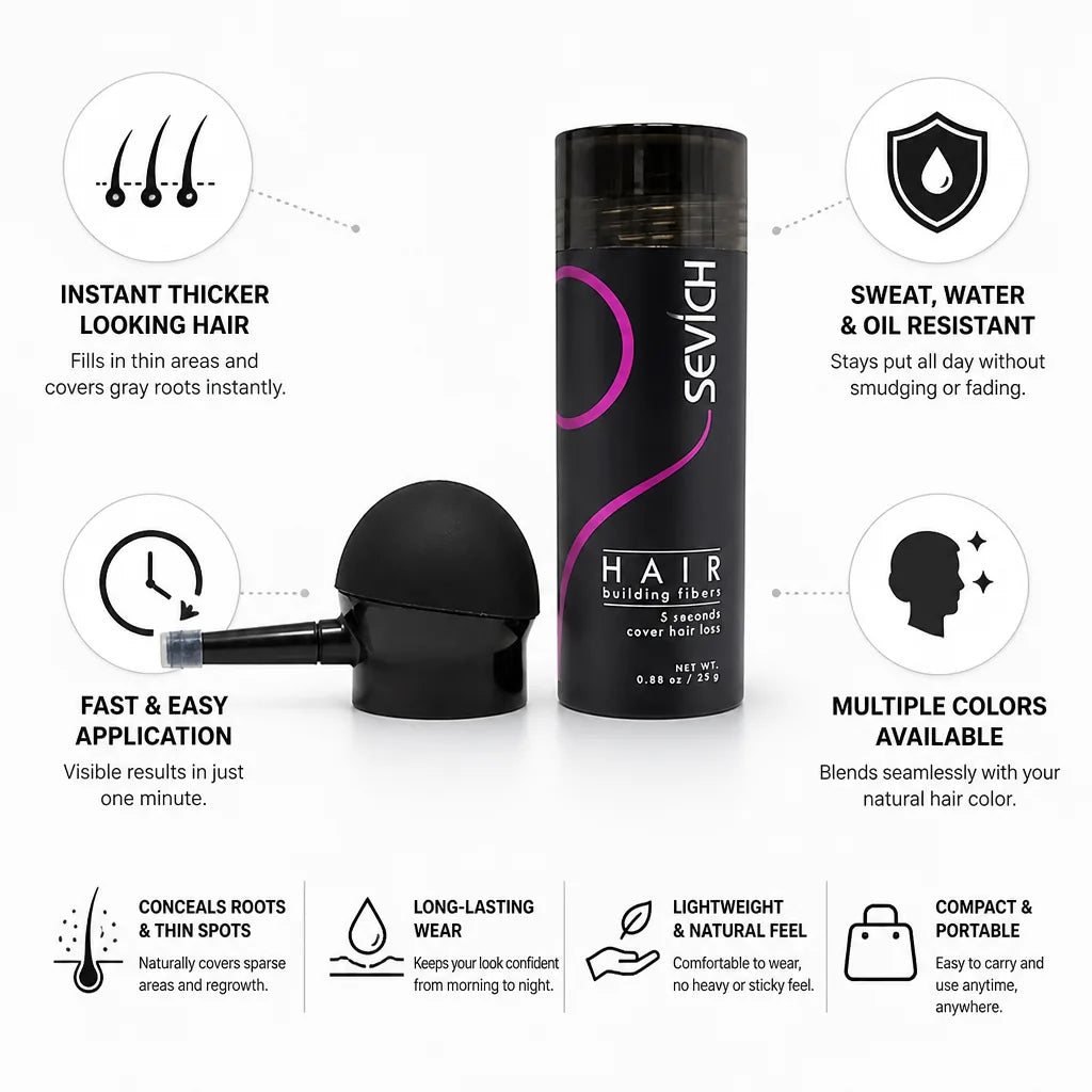 Hair Fiber Spray Instant Thickening Color Match Sweat-Resistant