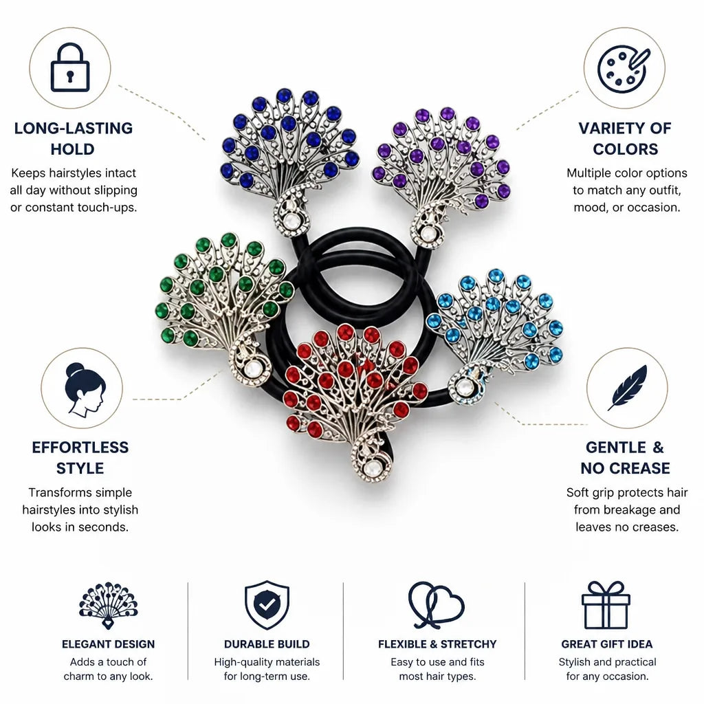 Hair Ties Set No-Crease Gentle Hold Assorted Colors 5-Pack
