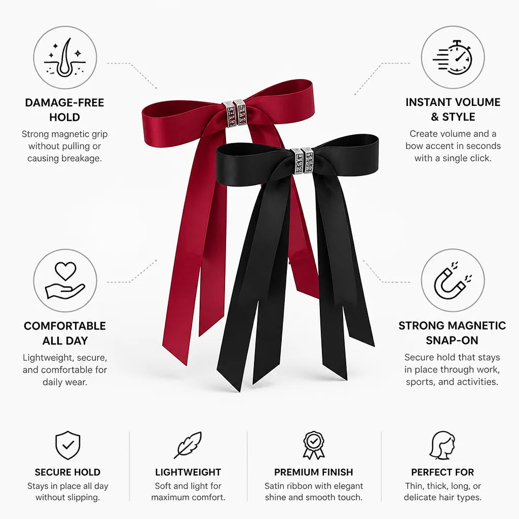 Hair Volume Clip Magnetic Snap-On Damage-Free Set of 2