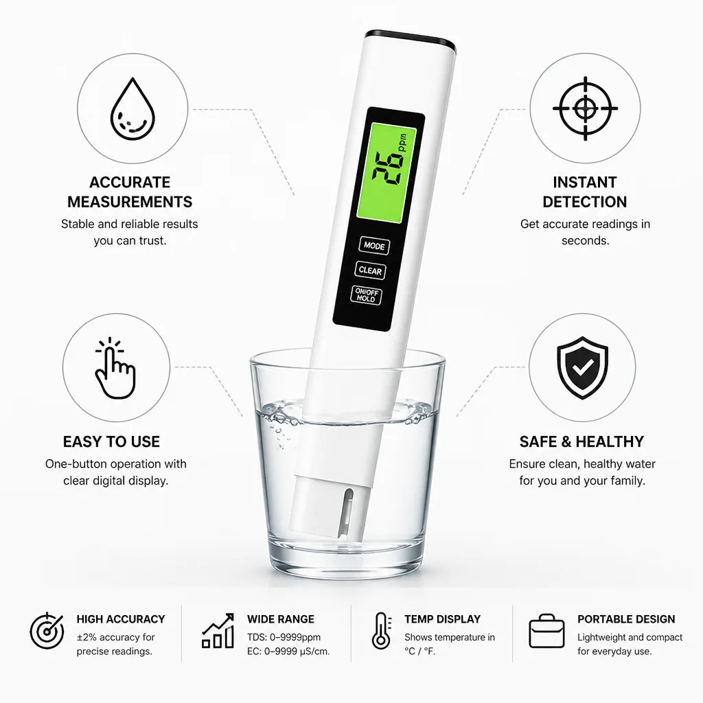 Handheld Water Tester Digital TDS & EC Portable
