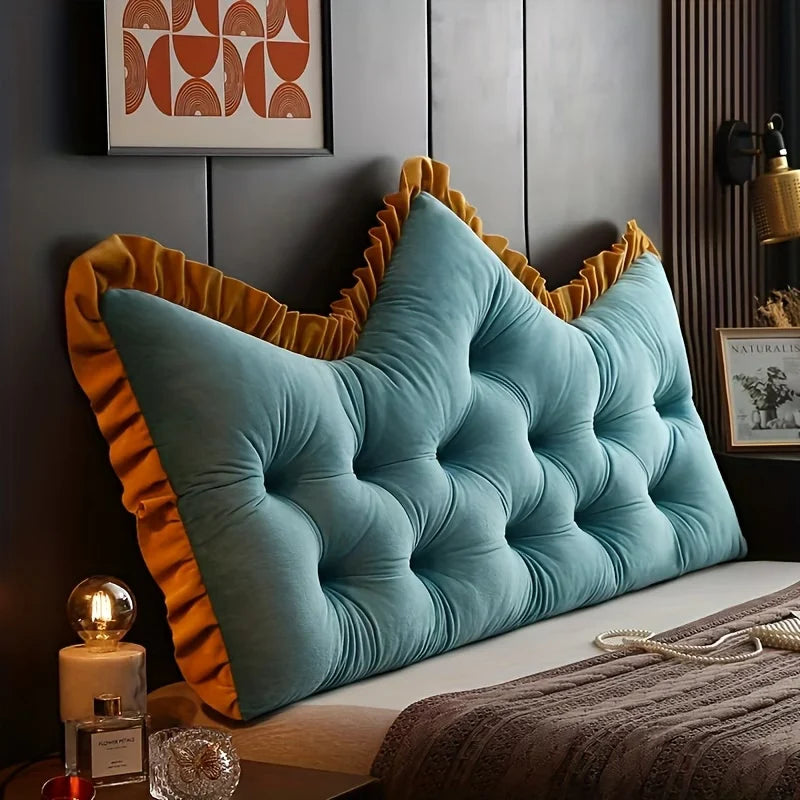 Headboard Backrest Pillow Plush Tufted Support