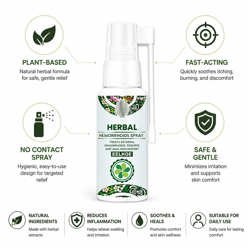 Hemorrhoid Relief Spray Plant-Based Fast-Acting