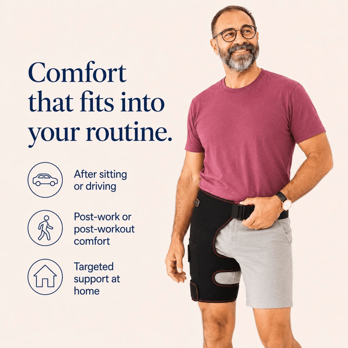 Hip & Thigh Wrap Heat & Vibration USB-Powered