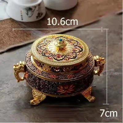 Incense Vessel Minimalist Lotus Design Blue & Red