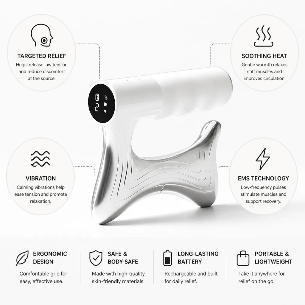 Jaw & Neck Massager Heat Therapy Vibration & EMS