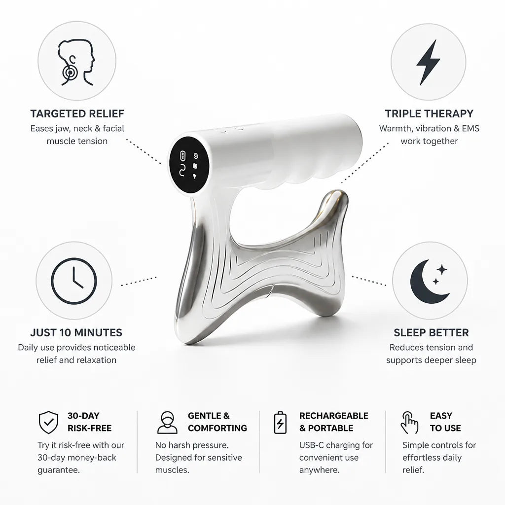 Jaw & Neck Massager Warmth Vibration & EMS