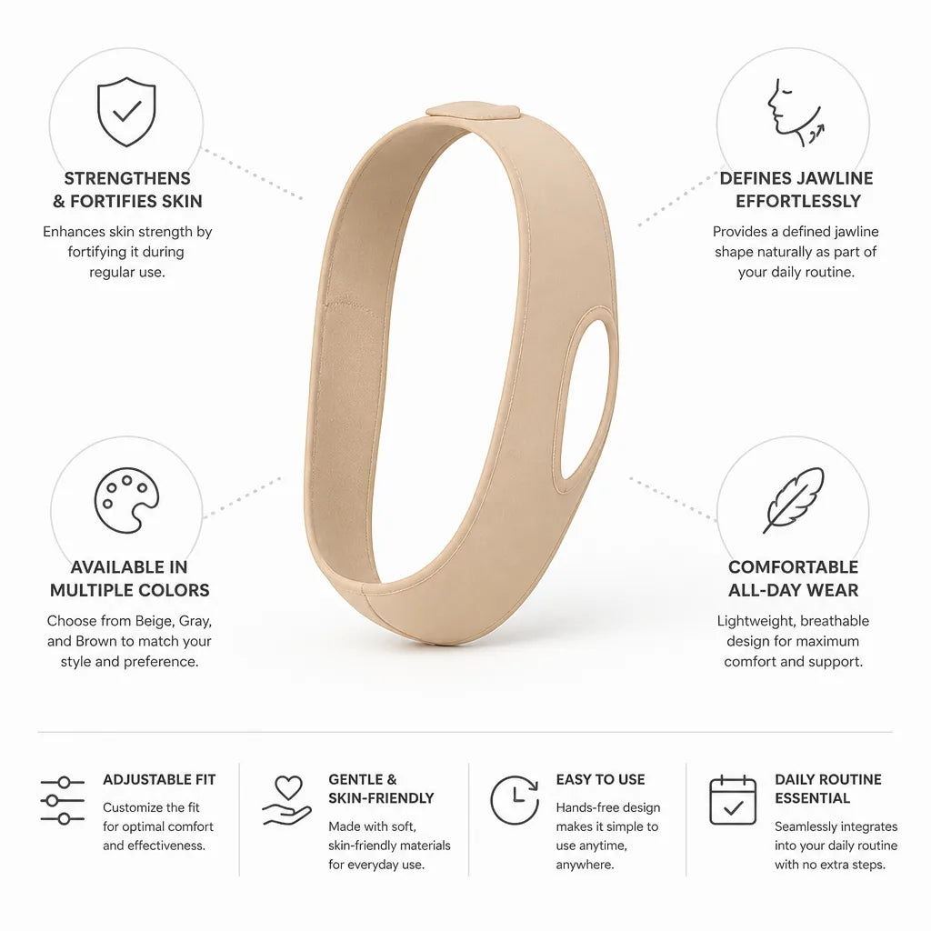 Jawline Contouring Strap Hands-Free Lift & Adjustable Fit