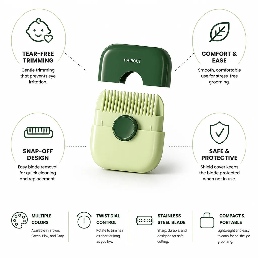 Kids Hair Trimmer Tear-Free Ergonomic Multiple Colors