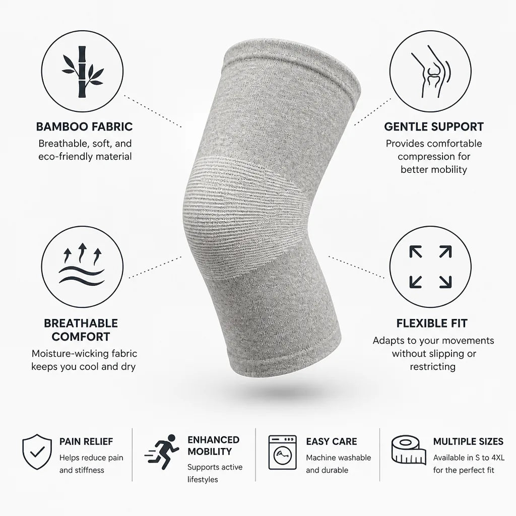 Knee Brace Bamboo Compression Comfortable Fit