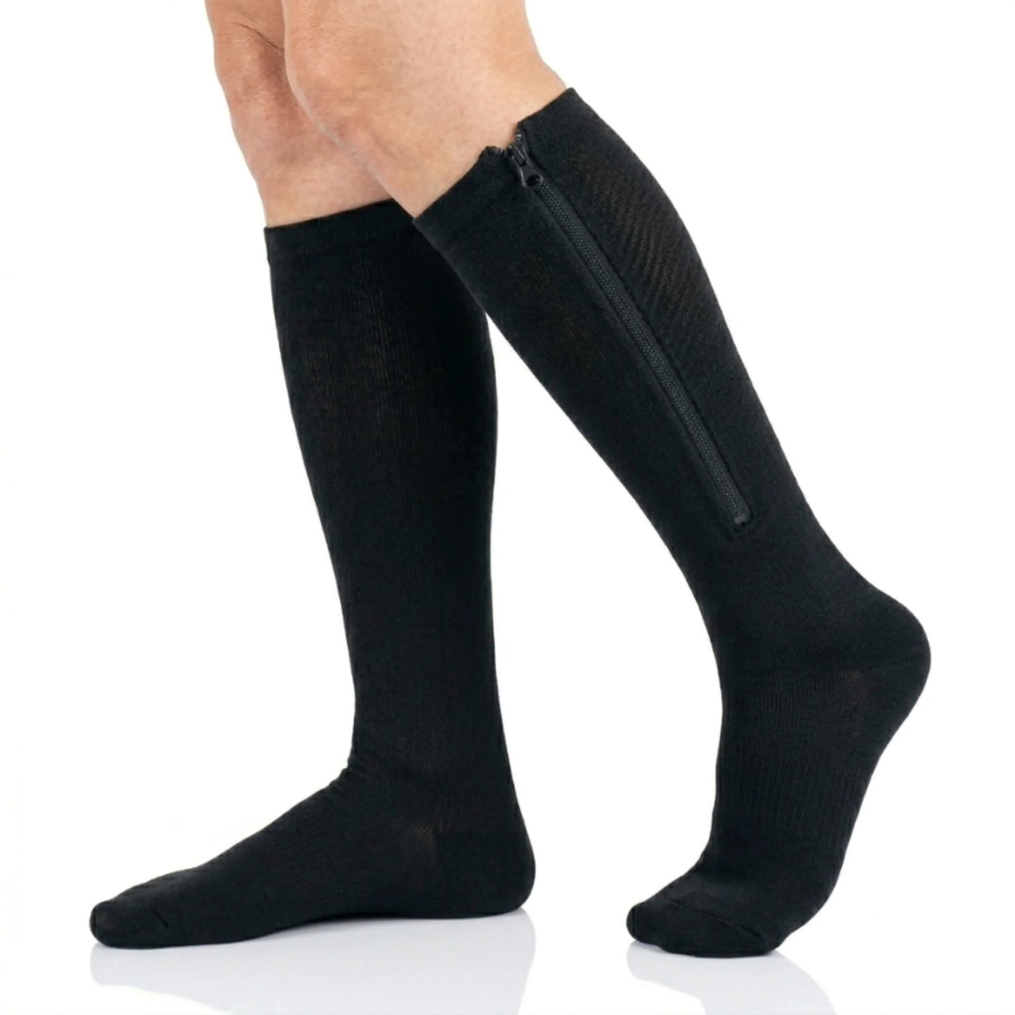 Knee-High Compression Socks Zippered 15–20 mmHg