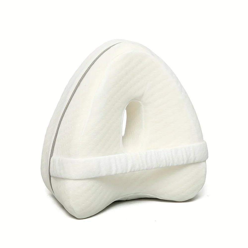 Knee Pillow Ergonomic Memory Foam Washable Cover & Elastic Strap