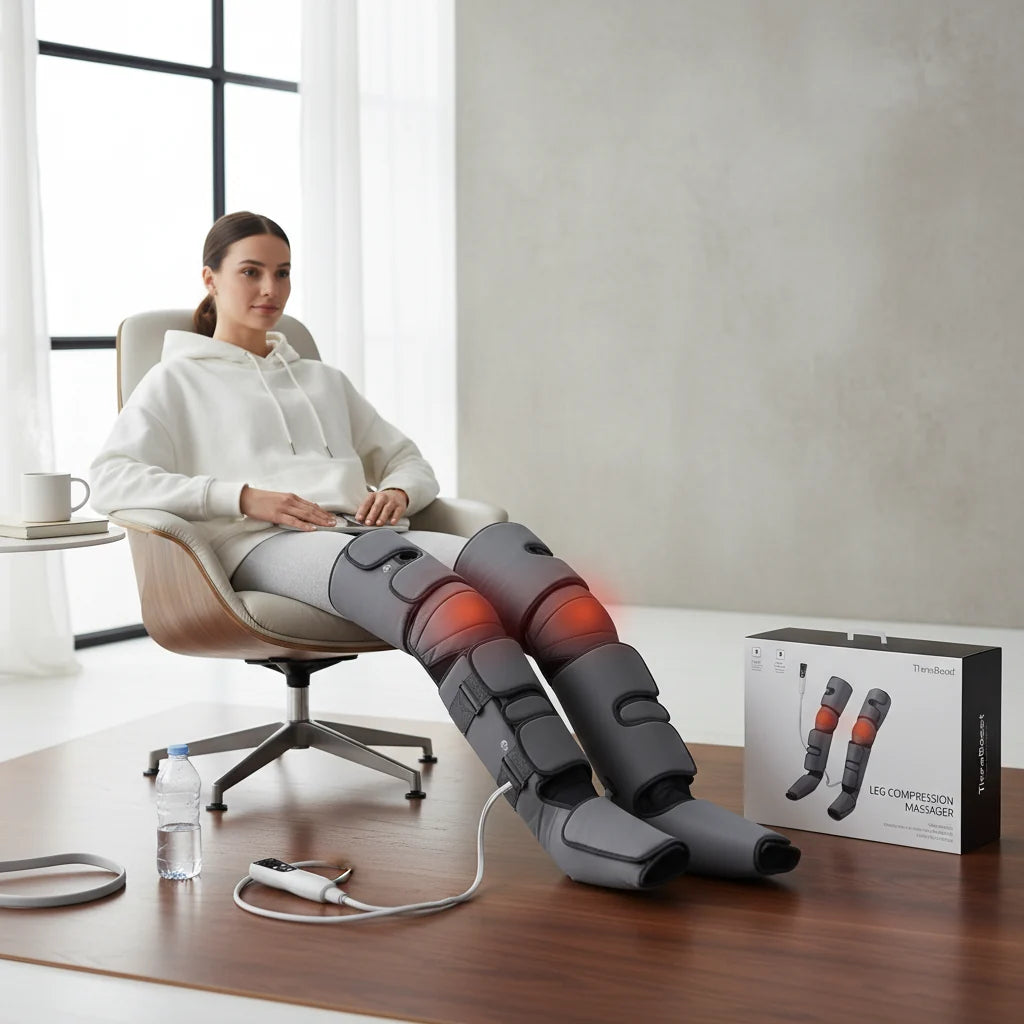 Leg Compression Massager Full-Leg Air Compression Knee Heating