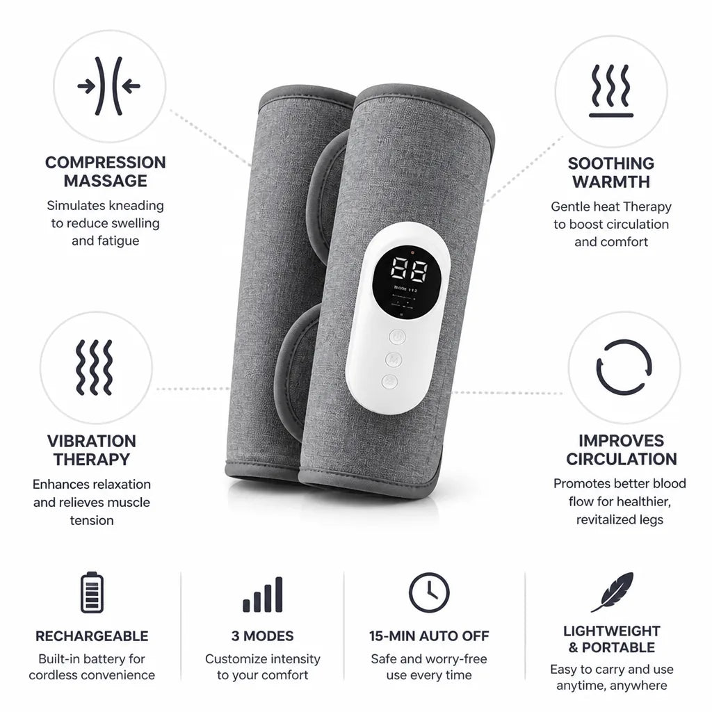 Leg Massager Compression Massage Heat & Vibration