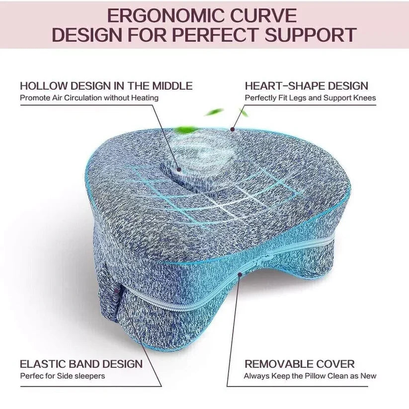Leg Pillow Ergonomic Memory Foam Removable Cover