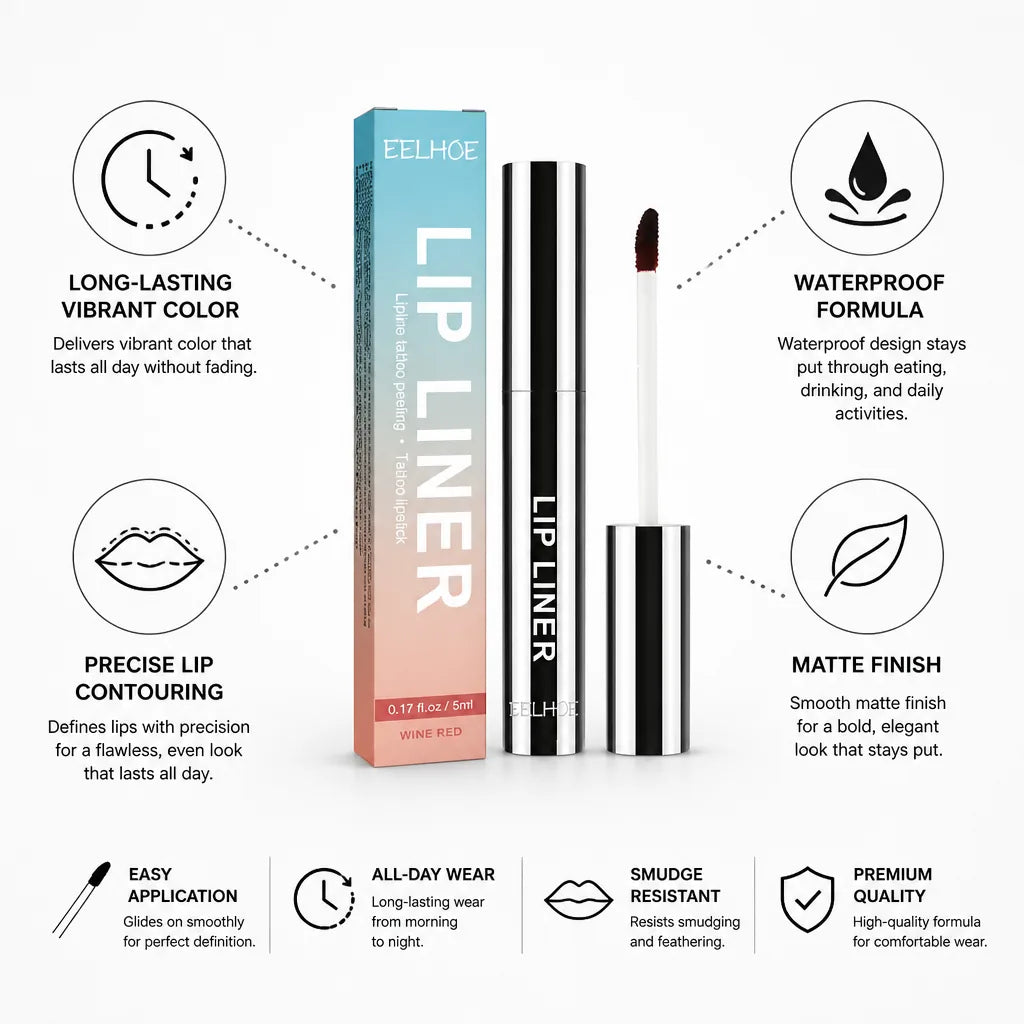Lip Liner Waterproof Matte Precision Tip Long-Lasting