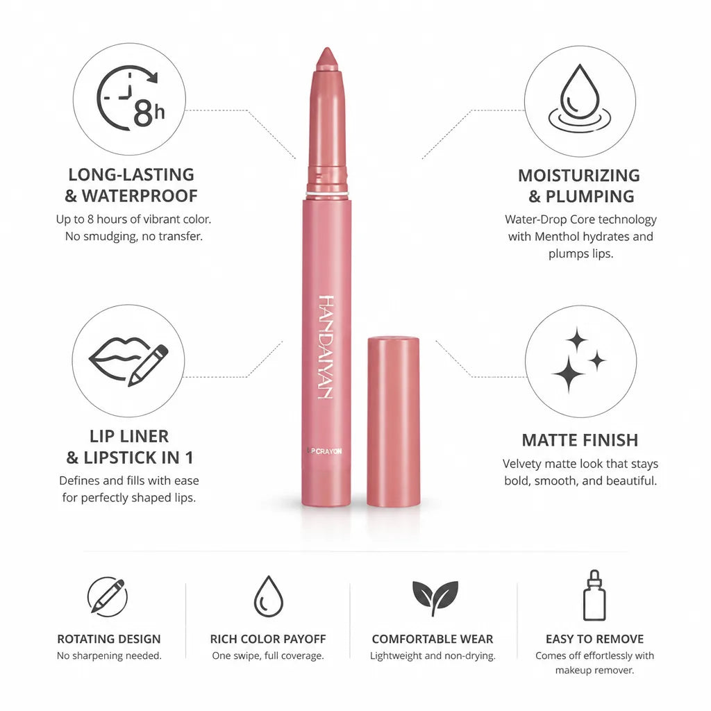 Lipstick Pencil Matte Rotating Sharpenable