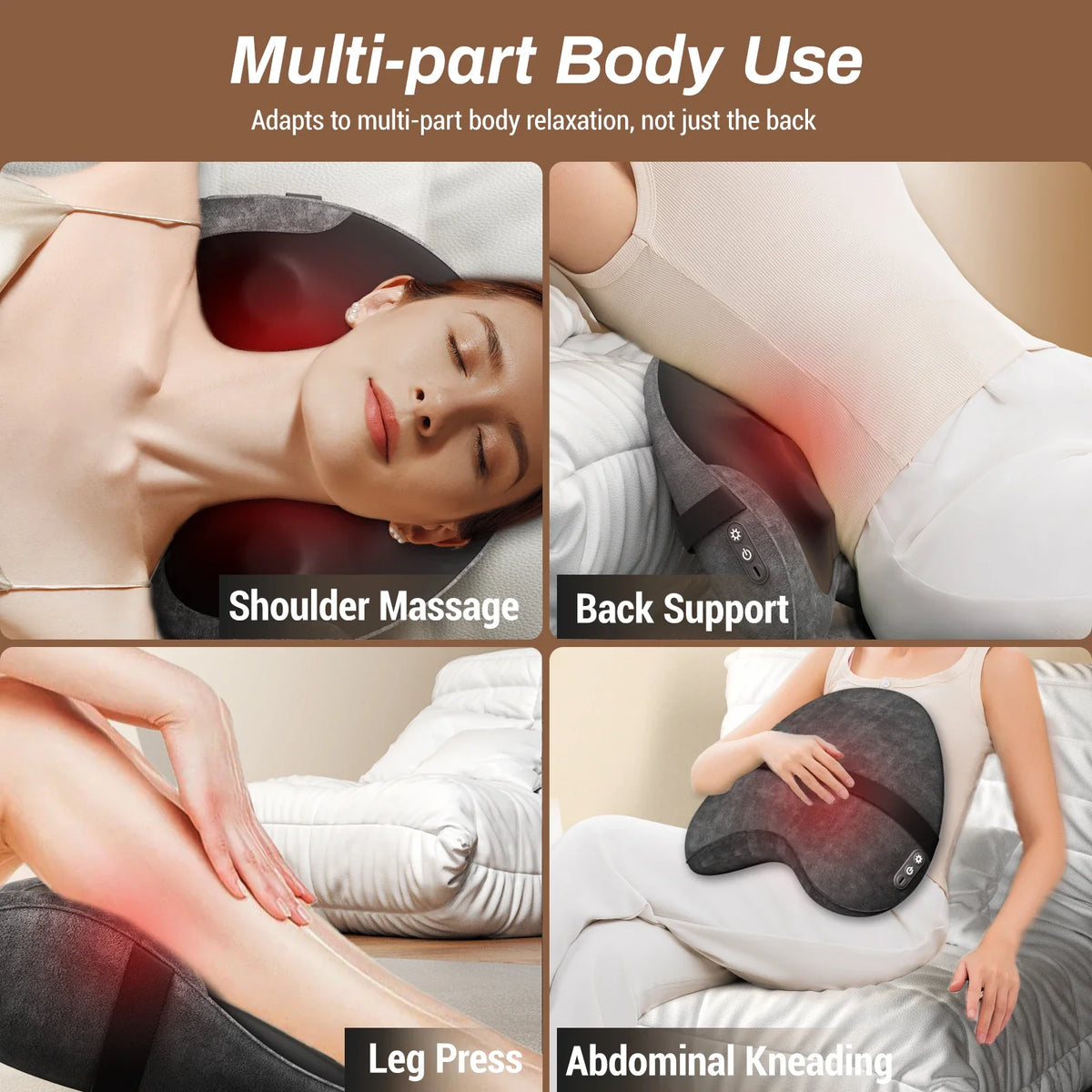 Lumbar Pillow Heated Shiatsu Massage Memory Foam