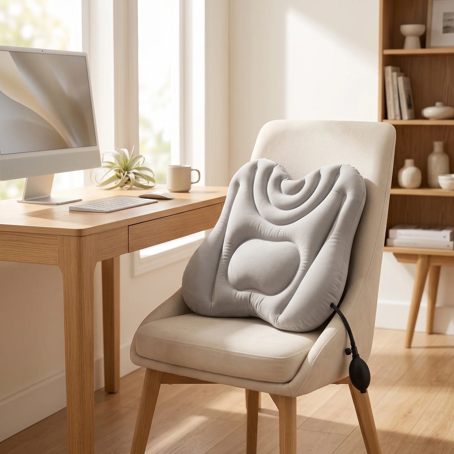 Lumbar Support Cushion Inflatable Dual-Chamber Adjustable Firmness