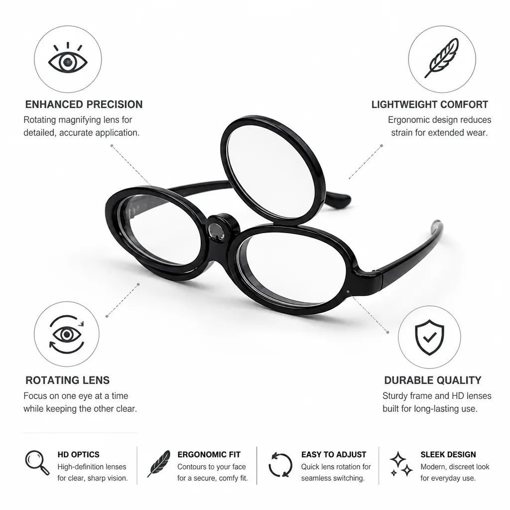Makeup Magnifying Glasses Rotating Lens HD Optics