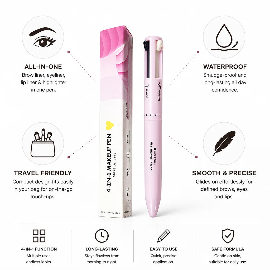 Makeup Pen 4-In-1 Waterproof Long-Lasting